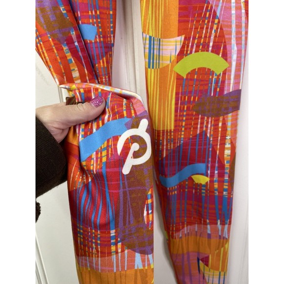 WITH Peloton X Monica Ahanonu High Waist Ankle Leggings in Red Multi Size Small - Picture 4 of 12